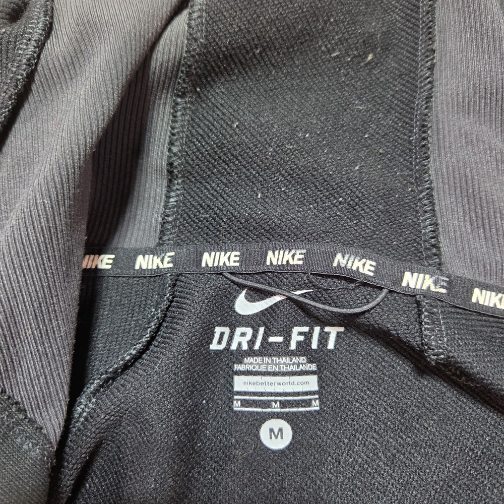 Nike Dri-FIT Full Zip Hoodie Women's Medium Black Athletic Training Jacket Swoos - Picture 4 of 9